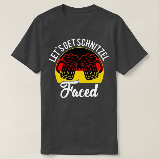 Låt oss Hämta Oktoberfesten med Schnitzel-ansiteri T Shirt (Design framsida)