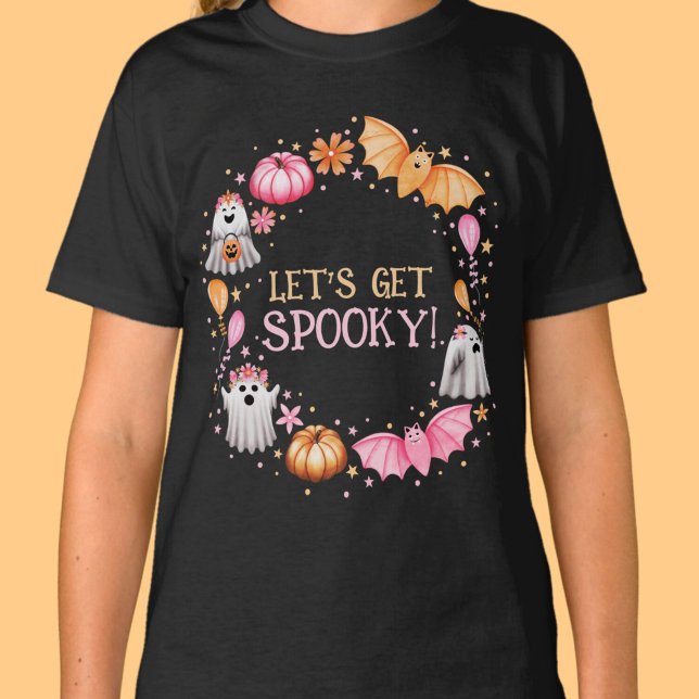 Låt oss Hämta pastel Halloween T Shirt (Let's Get Spooky Pastel Halloween T-Shirt)