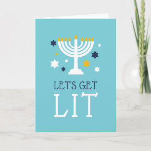 Låt oss Hämta plats Funny Hanukkah-hälsningskort Helgkort