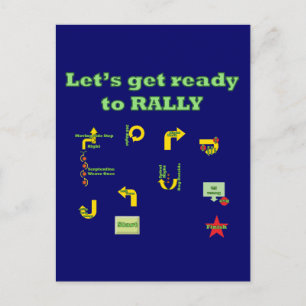 Låt oss Hämta Redo till Rally Vykort