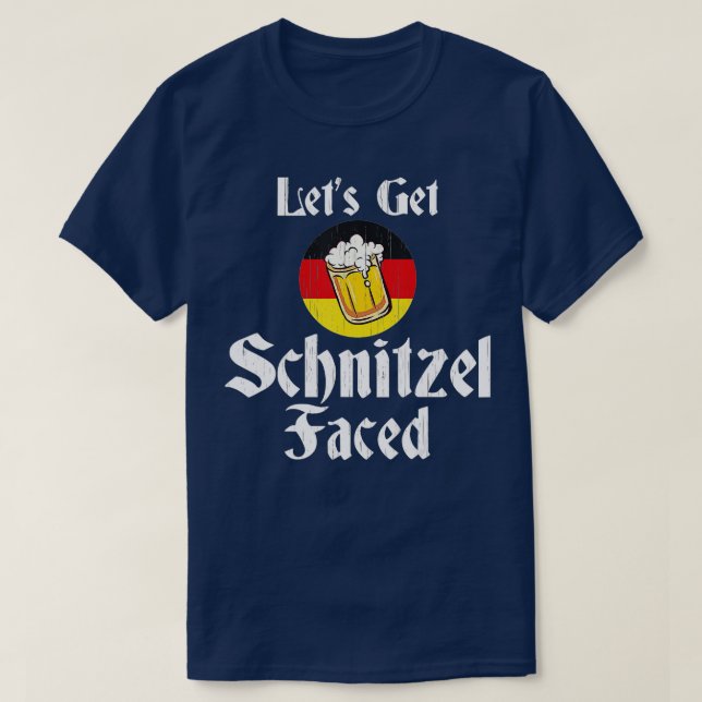Låt oss Hämta Schnitzel-vänd tysk öl-Oktoberfest T Shirt (Design framsida)