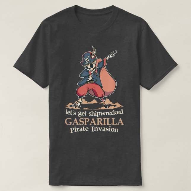 Låt oss Hämta skeleton Pirat Gasparilla P T Shirt (Design framsida)