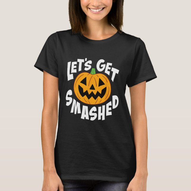 Låt oss Hämta Smile Funny Halloween Pumpkin Smile  T Shirt (Framsida)
