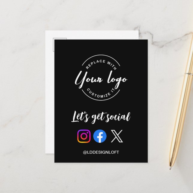 Låt oss hämta social QR-kodwebbplatsens marknadsfö Vykort (Fram/Back In Situ)