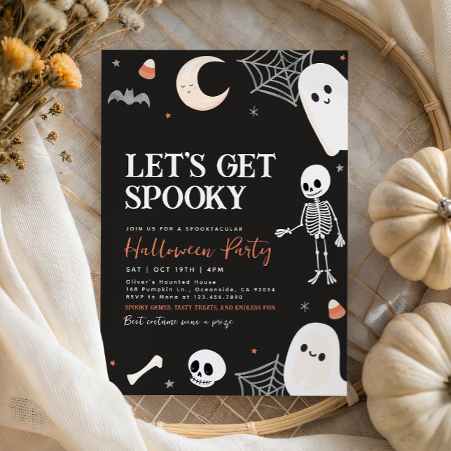 Låt oss Hämta Spooky Cute Ghost Halloween fest Inbjudningar (Skapare uppladdad)