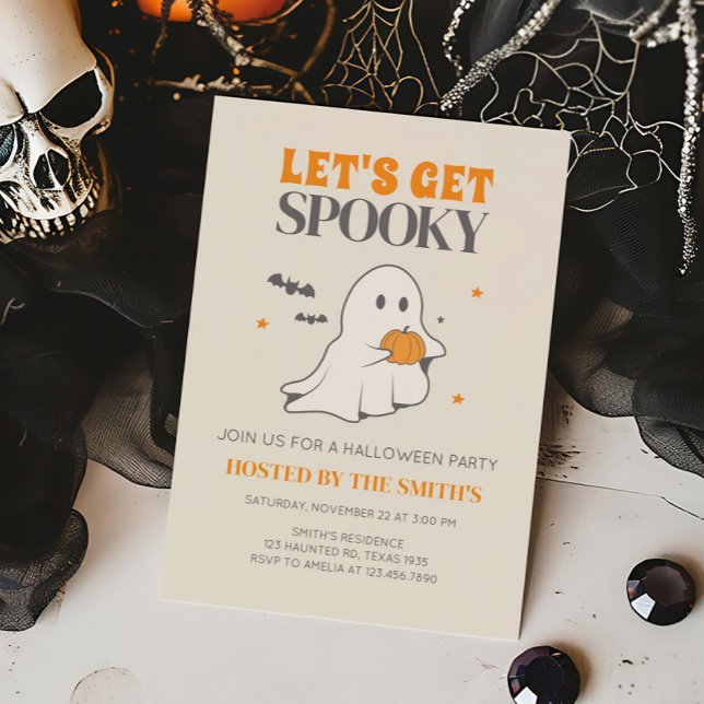 Låt oss Hämta Spooky Ghost Halloween fest Inbjudningar (Let's Get Spooky Halloween Party Invitation)