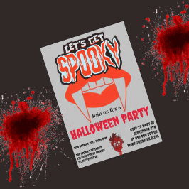 Låt oss Hämta Spooky Vampire Fang Halloween-inbjud Inbjudningar