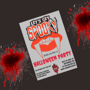 Låt oss Hämta Spooky Vampire Fang Halloween-inbjud Inbjudningar