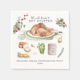 Låt oss Hämta stoppad   Thanksgiving Friendsgiving Pappersservett