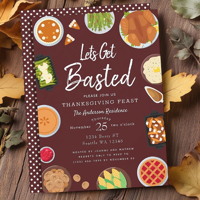 Låt oss Hämta stoppad Thanksgiving-middag Party Inbjudningar (Skapare uppladdad)