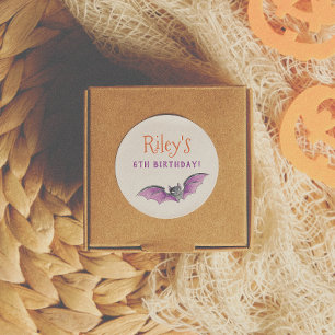 Låt oss Hämta taloky Cute Halloween-födelsedagsför Runt Klistermärke