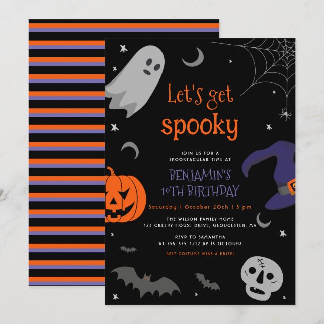 Låt oss Hämta taloky Halloween-Födelsedagsfest Inbjudningar (Fram/baksida)