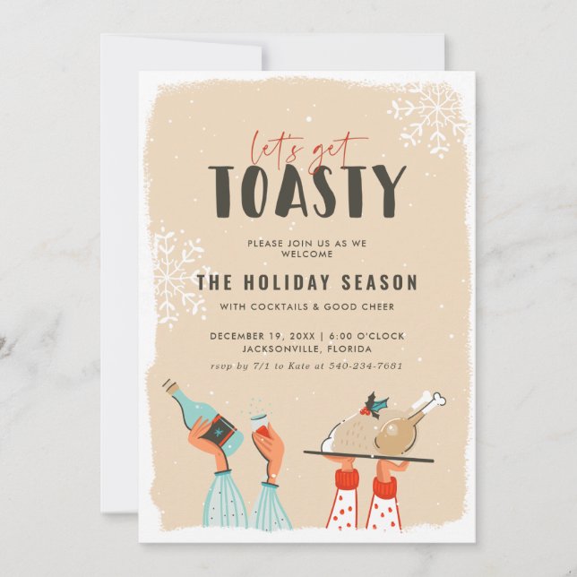 Låt oss Hämta toasty | Inbjudan till Julfest (Framsida)