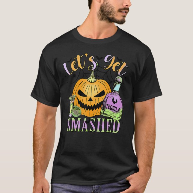 Låt oss Hämta utjämnad Tequila Magic Witches Pumpk T Shirt (Framsida)