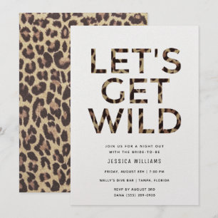 Låt oss Hämta Vild Animal Print Bachelorette Party Inbjudningar