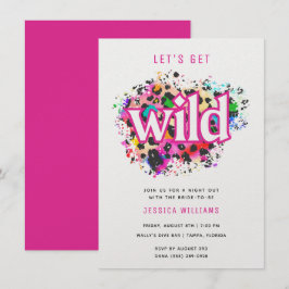 Låt oss Hämta Vild Animal Print Bachelorette Party Inbjudningar