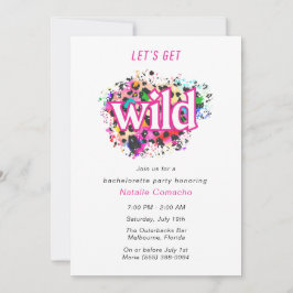 Låt oss Hämta Vild Cheetah Bachelorette Party Inbjudningar