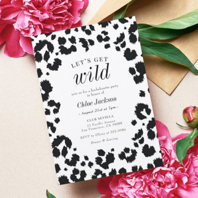 Låt oss Hämta Vild Leopard Skriv ut Bachelorette-p Inbjudningar (Skapare uppladdad)