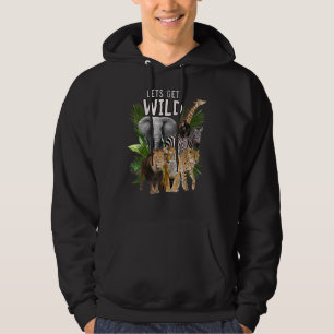 Låt oss Hämta Vild Zoo Animals Safari Party per da Hoodie