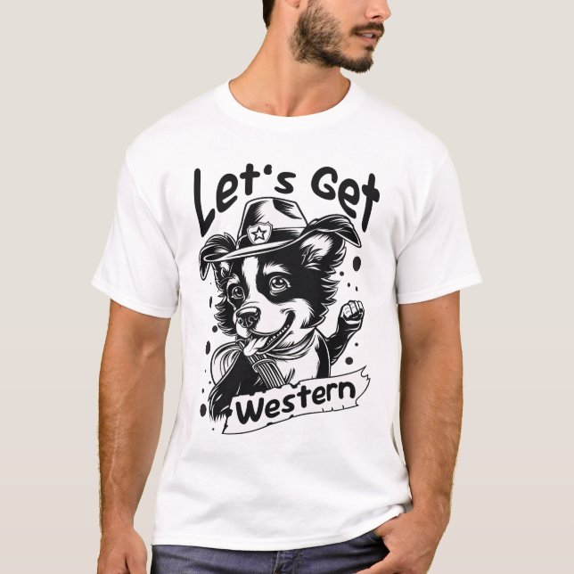 Låt oss Hämta Westernt T Shirt (Framsida)