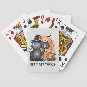 Låt oss Hämta Wicked Svartvit Katt Casinokort