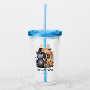 Låt oss Hämta Wicked Svartvit Katt Take Away Mugg