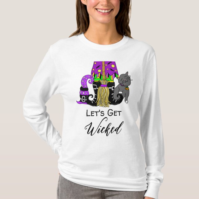 Låt oss Hämta Wicked | Witch's Broom T Shirt (Framsida)