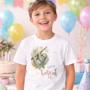 Låt oss hänga slöa barn födelsedag t shirt