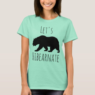 Låt oss Hibearnate Black Bear Silhouette Tee