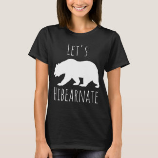 Låt oss Hibearnate White Bear Silhouette T-shirt