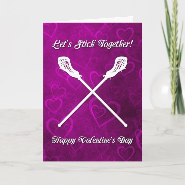Låt oss HIT-kort (Lacrosse Valentine Day Card) Helgkort (Framsida)