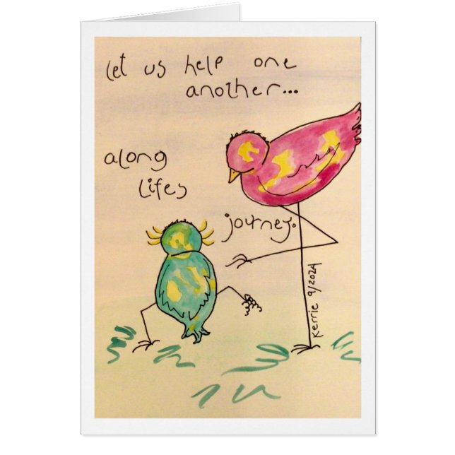 Låt oss hjälpa varandra hälsningskort (Framsidan)