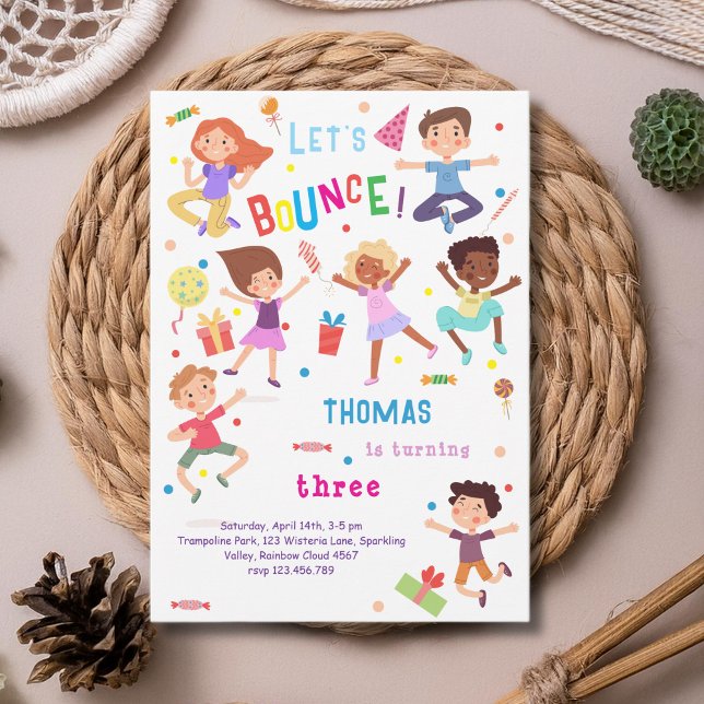 Låt oss hopppark barns födelsedag inbjudningar (Skapare uppladdad)