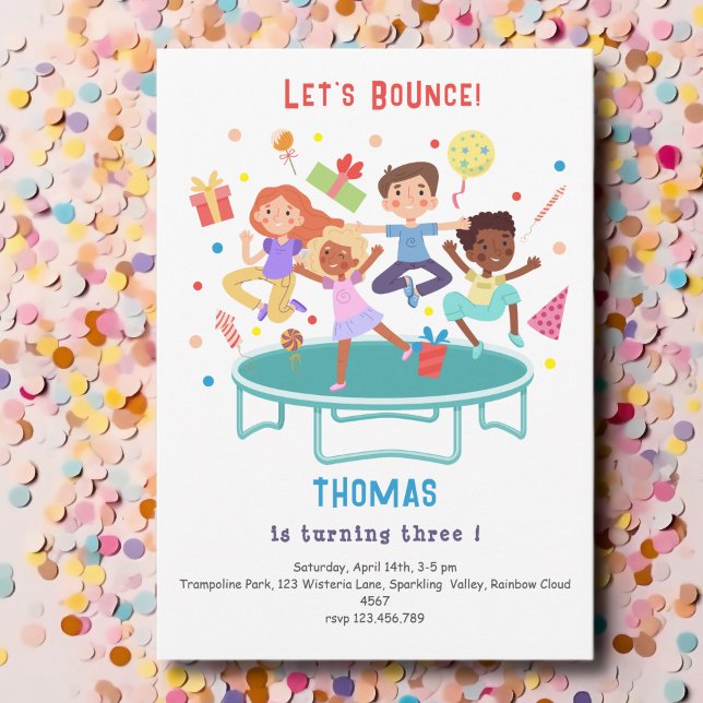 Låt oss hoppparken i barns födelsedag inbjudningar (Skapare uppladdad)