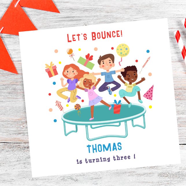 Låt oss hoppparken i barns födelsedag pappersservett (Skapare uppladdad)