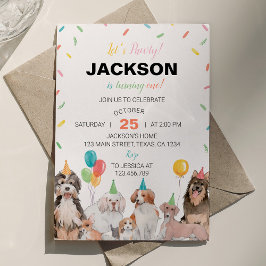 Låt oss Hund på födelsedagsinbjudan till Pawty Pup Inbjudningar