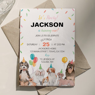 Låt oss Hund på födelsedagsinbjudan till Pawty Pup Inbjudningar
