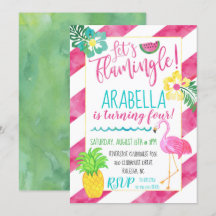 Låt oss inbjudan för det Flamingle Flamingopartyet