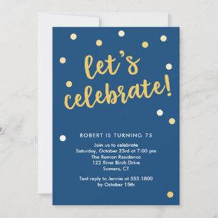 Låt oss inbjudan till Celebrate Confetti Navy och 