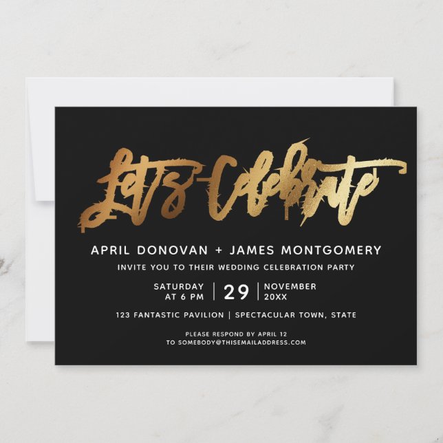 Låt oss inbjudan till Celebrate-penseltypografi Br (Framsida)
