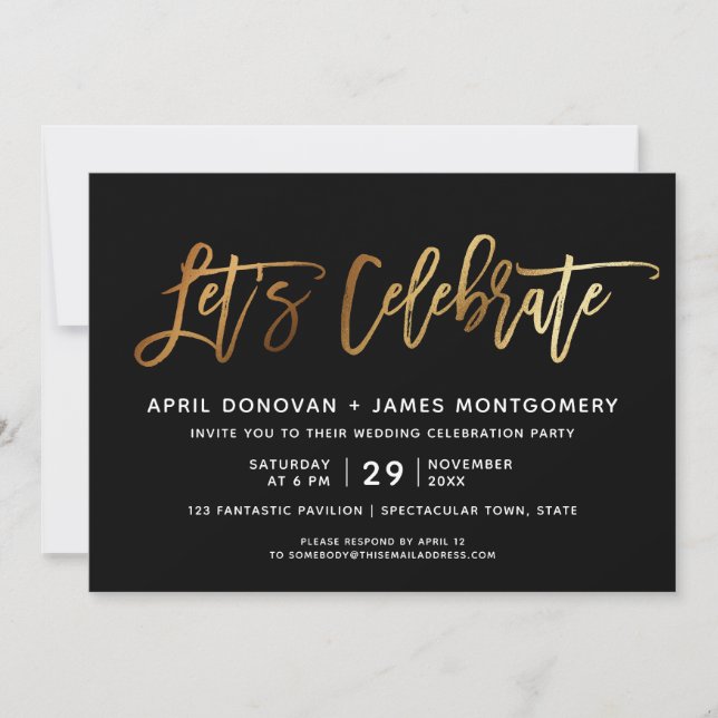 Låt oss inbjudan till Celebrate-penseltypografi Br (Framsida)