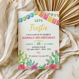 Låt oss inbjudan till Fiesta Cactus Girl Birthday