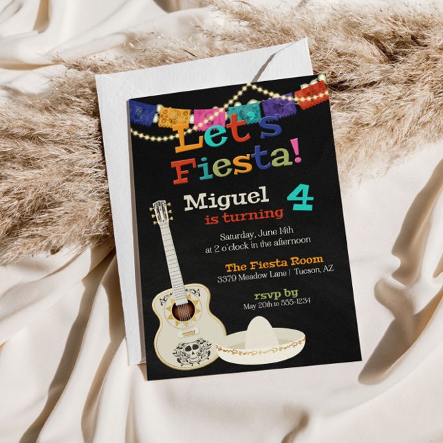 Låt oss inbjudan till Fiesta Guitar Birthday (Skapare uppladdad)