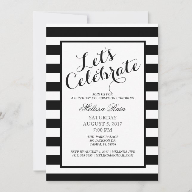 Låt oss inbjudan till firande av födelsedag (Framsida)