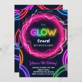Låt oss inbjudan till Glow Crazy Birthday