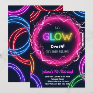 Låt oss inbjudan till Glow Crazy Birthday