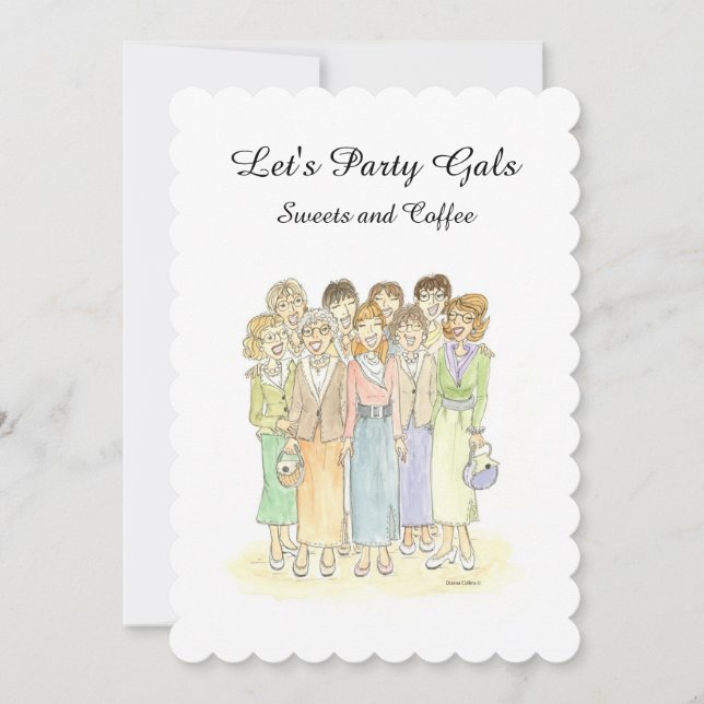Låt oss inbjudan till Party Gals (Framsida)