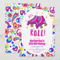 Låt oss inbjudan till rullande Rosa på födelsedags
