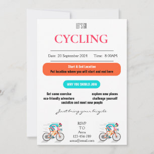 Låt oss inbjudningskort för cykling