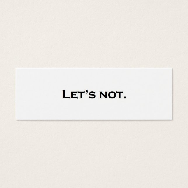 Låt oss inte. litet visitkort (Framsidan)